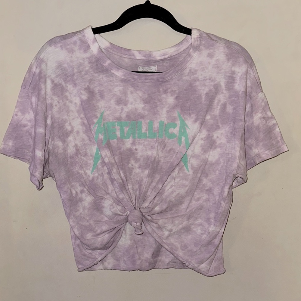 American Eagle Outfitters Purple Tie-Dye Crop Top